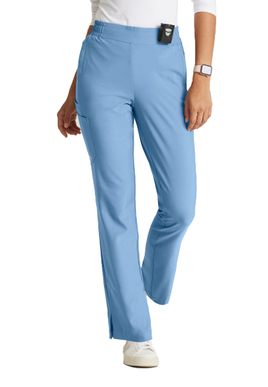 Women's Six-Pocket Tapered Leg Cosmo Scrub Pant - GSSP627 - Ciel Blue