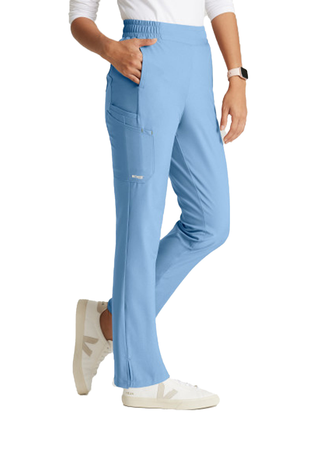 Women's Six-Pocket Tapered Leg Cosmo Scrub Pant - GSSP627 - Ciel Blue