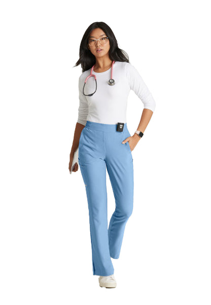 Women's Six-Pocket Tapered Leg Cosmo Scrub Pant - GSSP627 - Ciel Blue