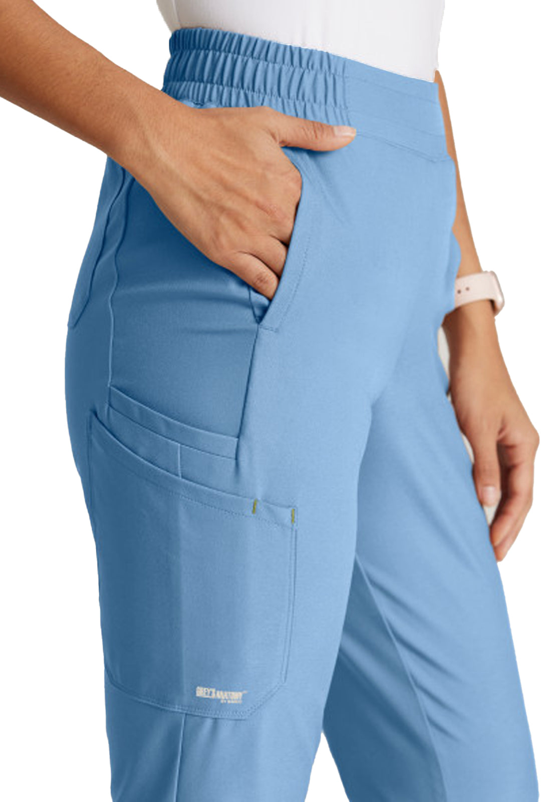 Women's Six-Pocket Tapered Leg Cosmo Scrub Pant - GSSP627 - Ciel Blue