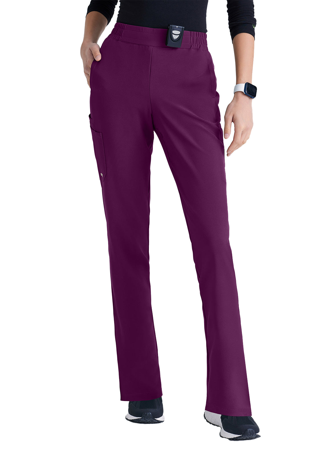 Women's Six-Pocket Tapered Leg Cosmo Scrub Pant - GSSP627 - Wine