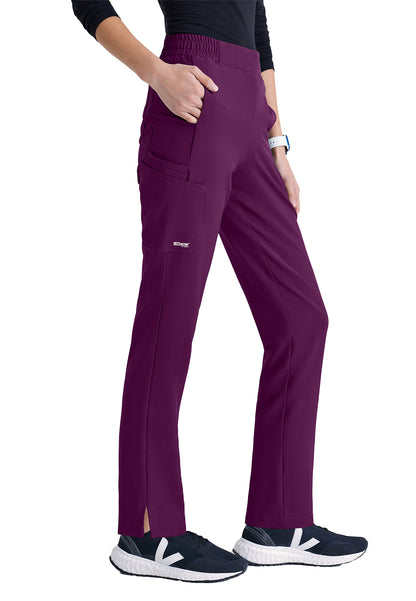 Women's Six-Pocket Tapered Leg Cosmo Scrub Pant - GSSP627 - Wine