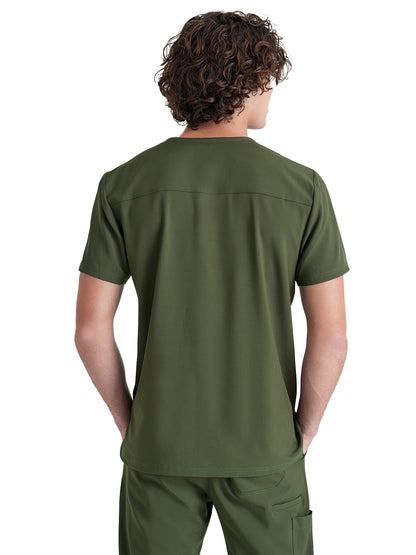 Men's Piped V-Neck Journey Scrub Top - GSST179 - Fern