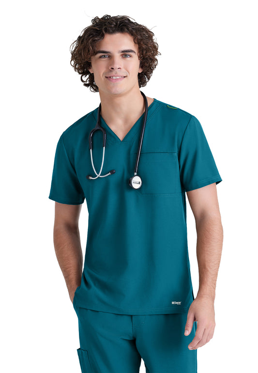 Men's Piped V-Neck Journey Scrub Top - GSST179 - Bahama