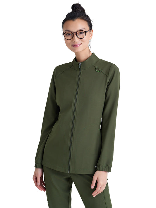 Women's Three-Pocket Virtue Scrub Jacket - GSSW886 - Fern