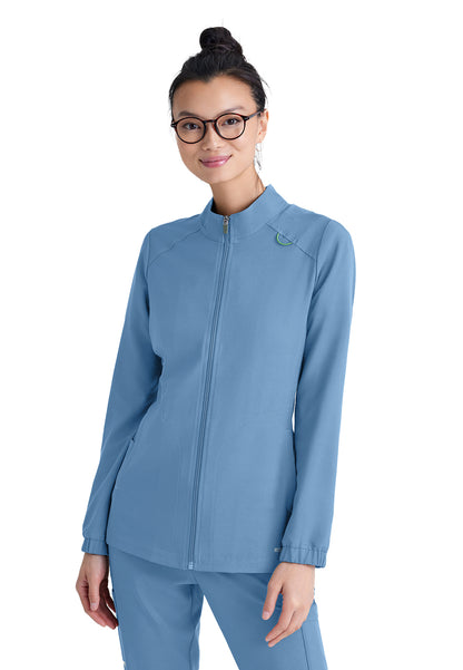 Women's Three-Pocket Virtue Scrub Jacket - GSSW886 - Ciel Blue