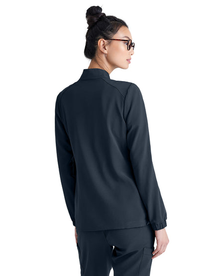 Women's Three-Pocket Virtue Scrub Jacket - GSSW886 - Steel