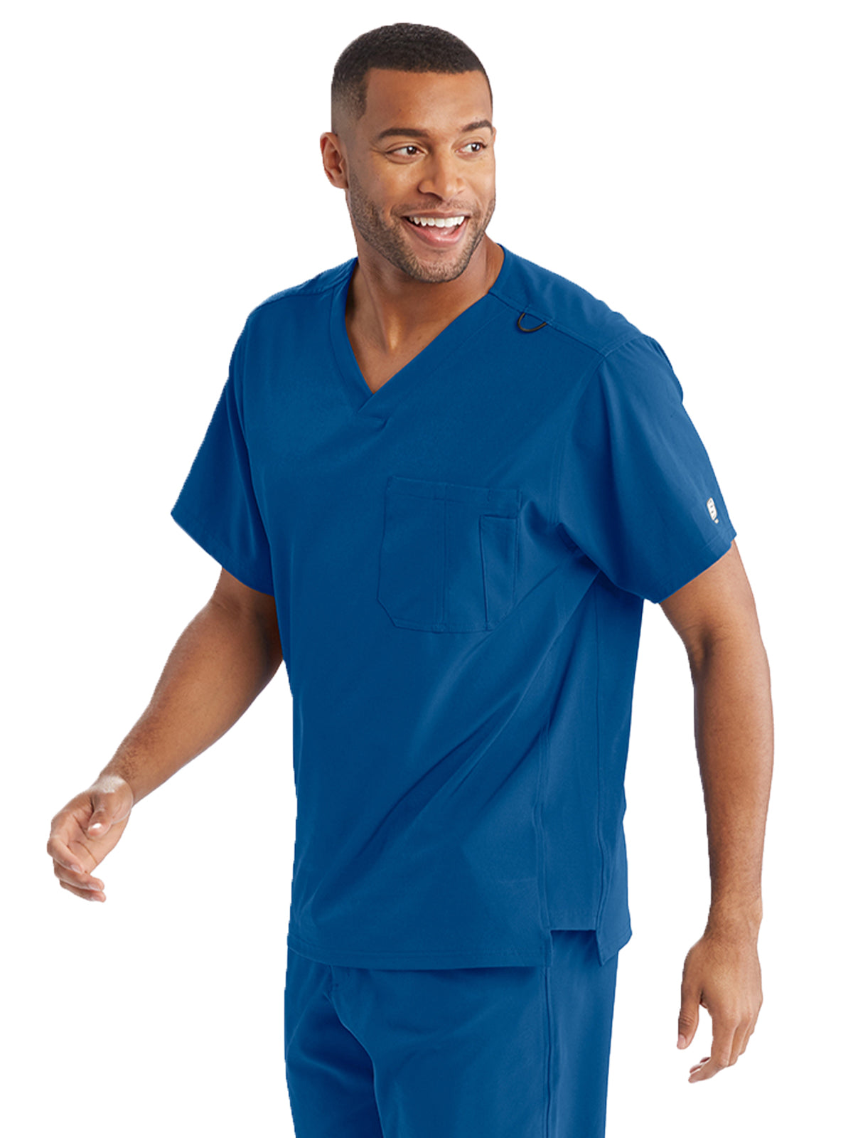 Men's Structure Crossover V-Neck Scrub Top - SK0112 - New Royal