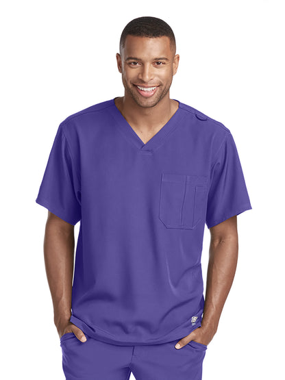 Men's Structure Crossover V-Neck Scrub Top - SK0112 - New Grape