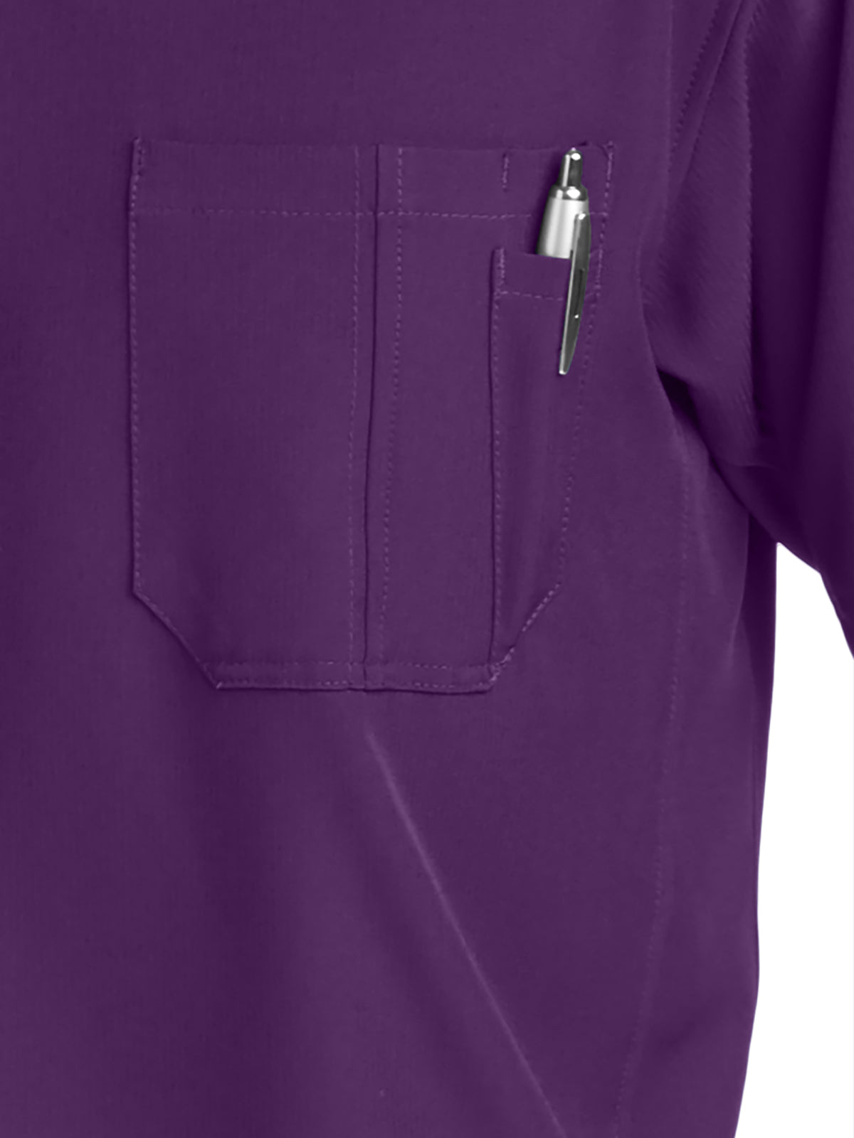 Men's Structure Crossover V-Neck Scrub Top - SK0112 - Eggplant