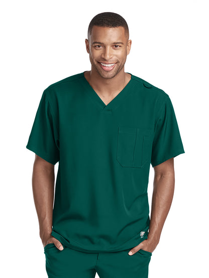 Men's Structure Crossover V-Neck Top - SK0112 - Hunter Green