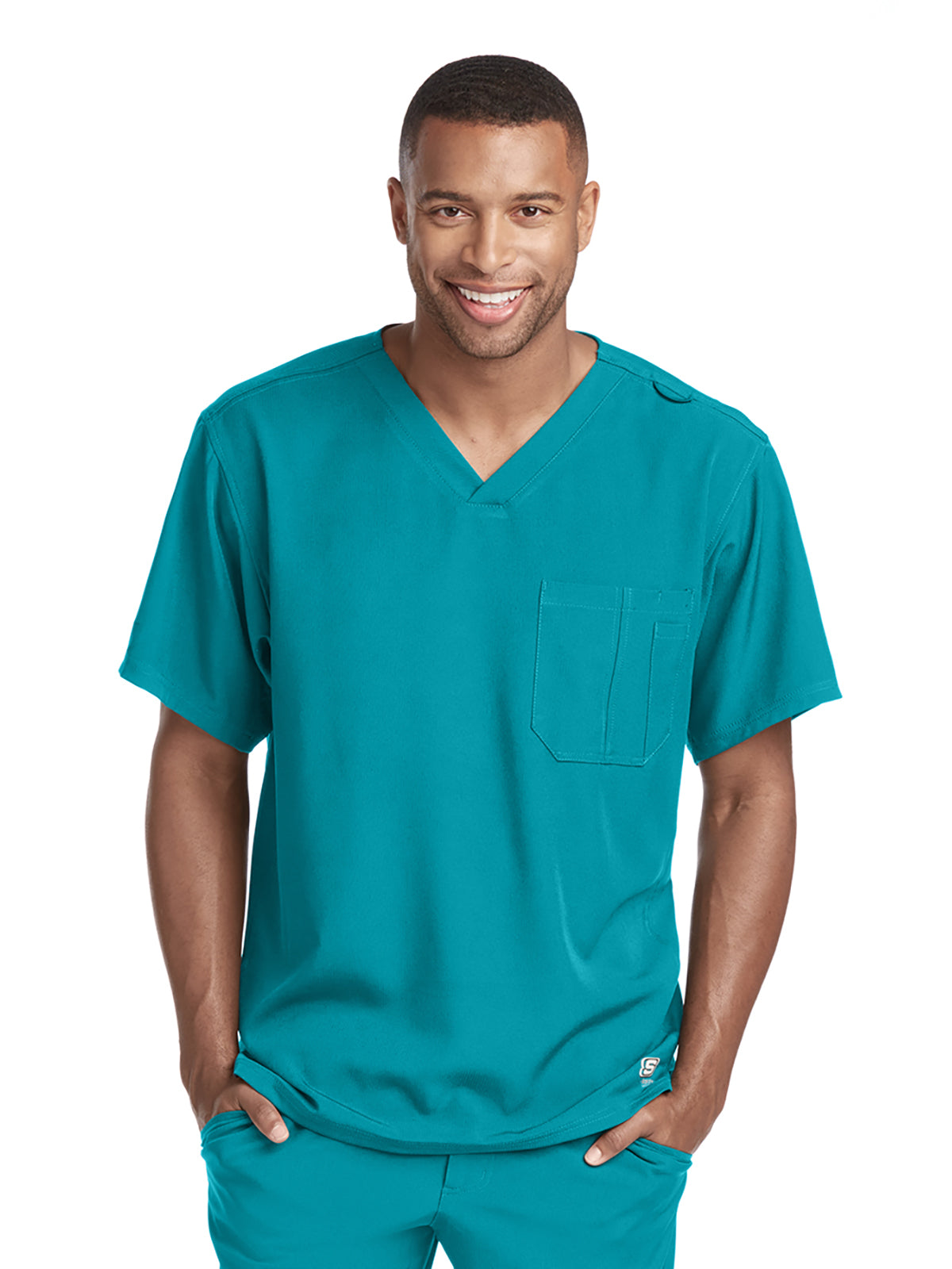 Men's Structure Crossover V-Neck Top - SK0112 - Teal