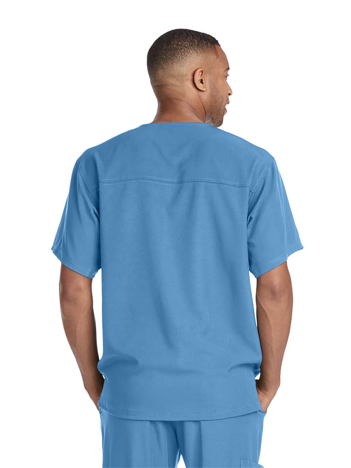 Men's Structure Crossover V-Neck Scrub Top - SK0112 - Ciel Blue