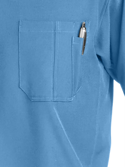 Men's Structure Crossover V-Neck Top - SK0112 - Ciel Blue