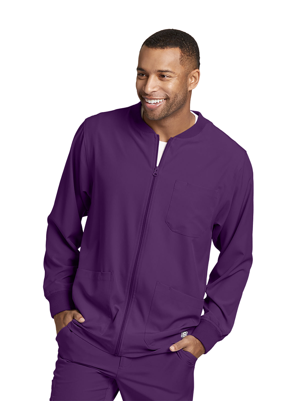 Men's Warm-Up Scrub Jacket - SK0408 - Eggplant