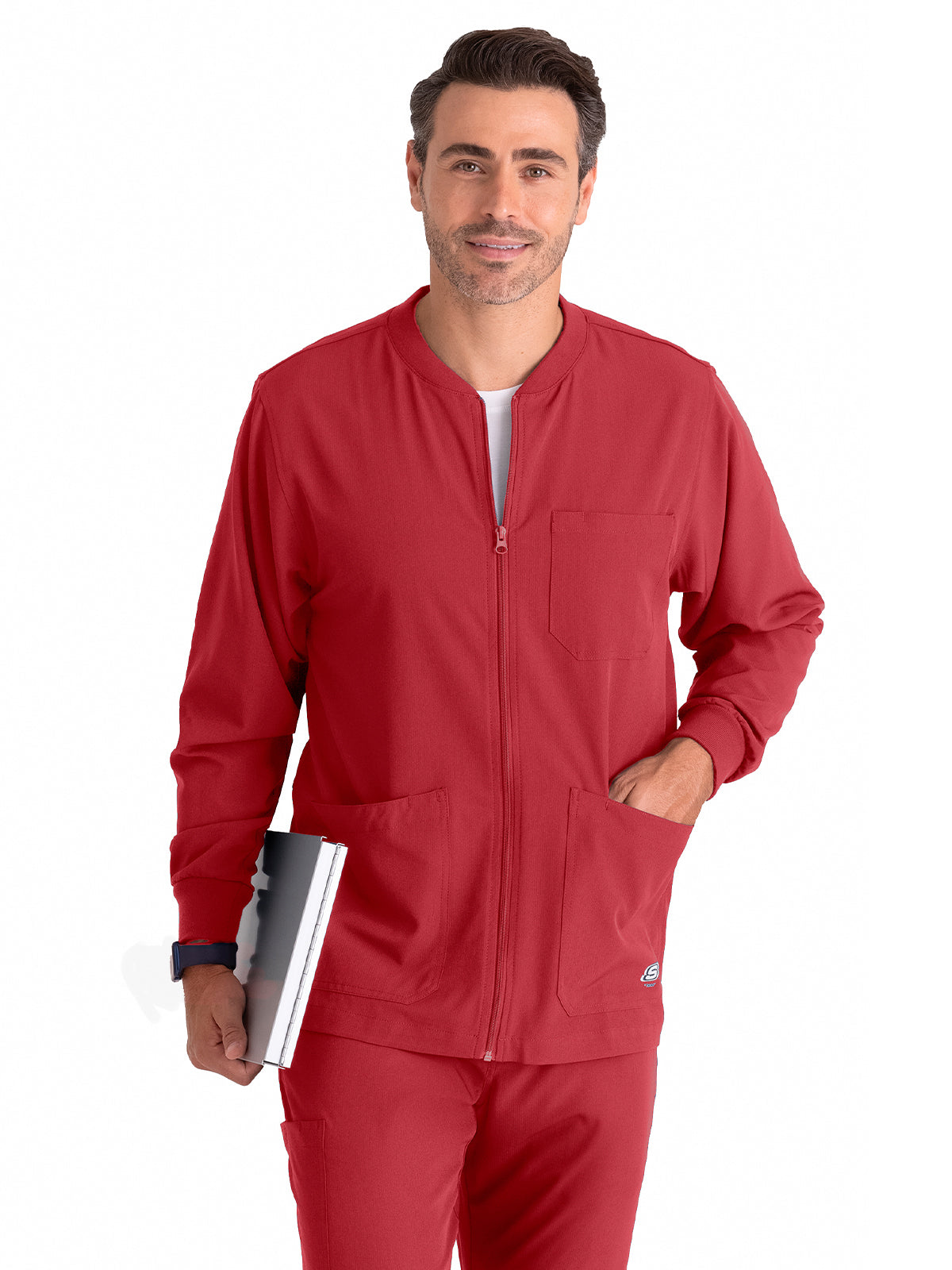 Men's Warm-Up Scrub Jacket - SK0408 - True Red