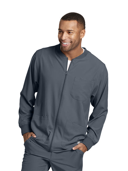 Men's Warm-Up Scrub Jacket - SK0408 - Pewter