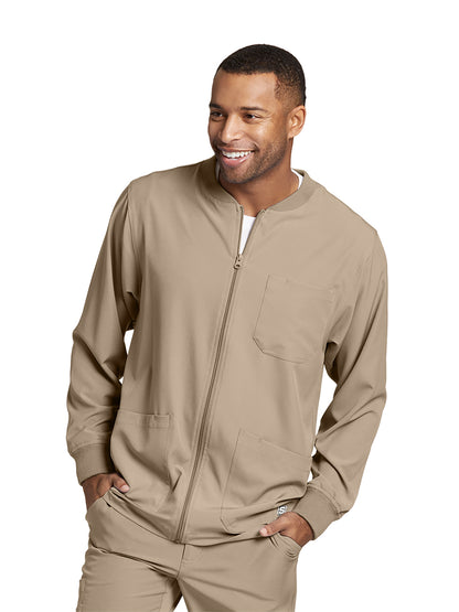 Men's Warm-Up Scrub Jacket - SK0408 - New Khaki