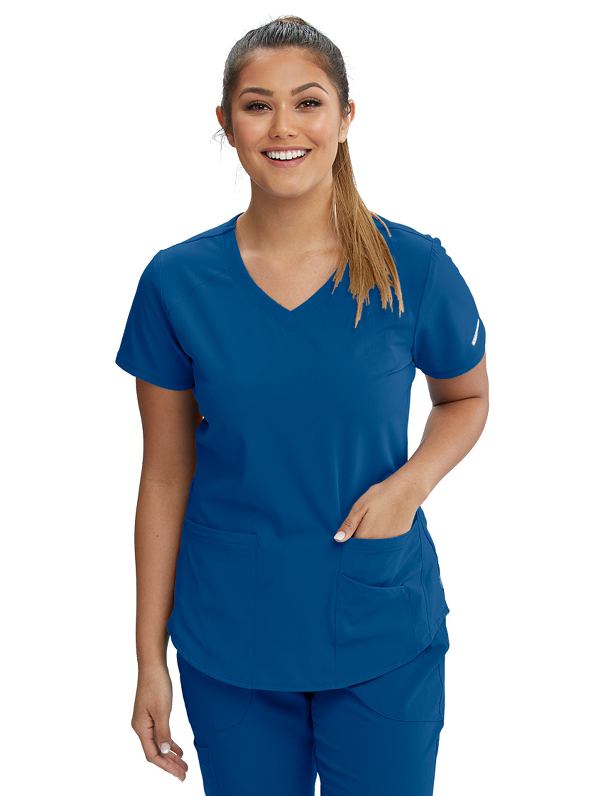 Women's V-Neck Top - SK101 - New Royal