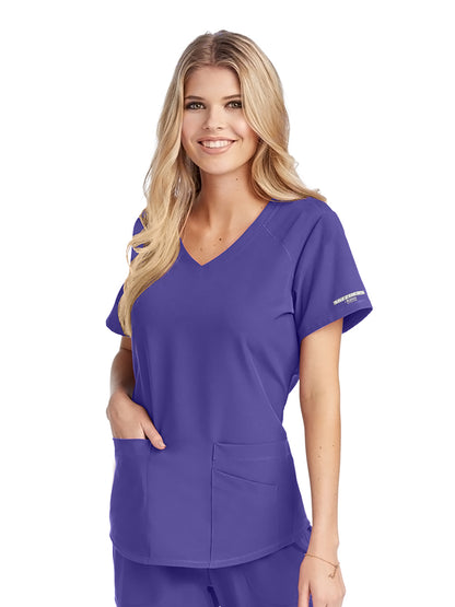 Women's V-Neck Top - SK101 - New Grape