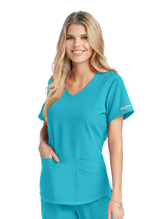 Women's V-Neck Top - SK101 - New Turquoise