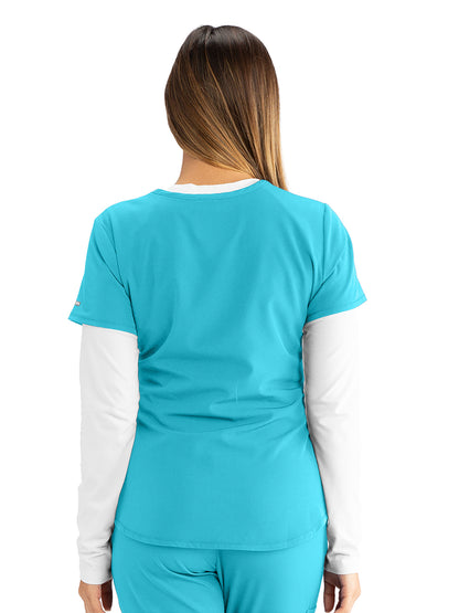 Women's V-Neck Top - SK101 - New Turquoise