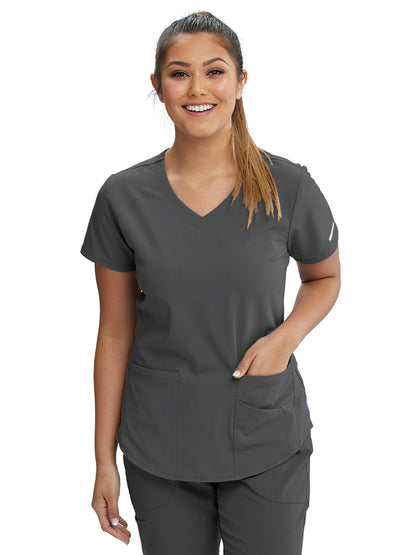 Women's V-Neck Top - SK101 - Pewter