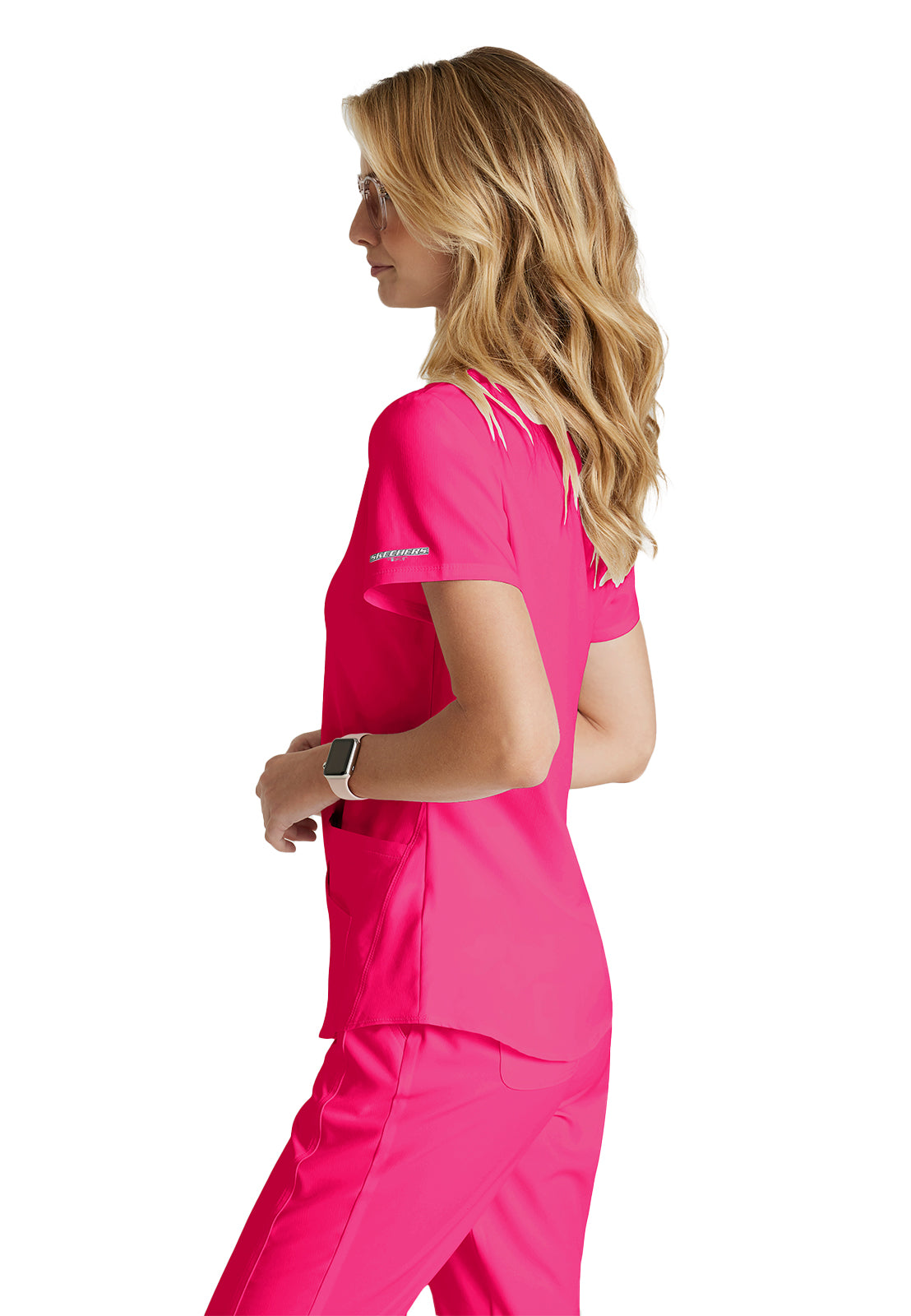 Women's V-Neck Top - SK101 - Vibrance Pink
