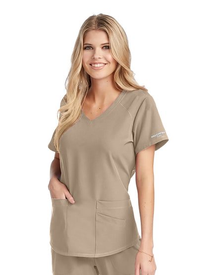 Women's V-Neck Top - SK101 - New Khaki