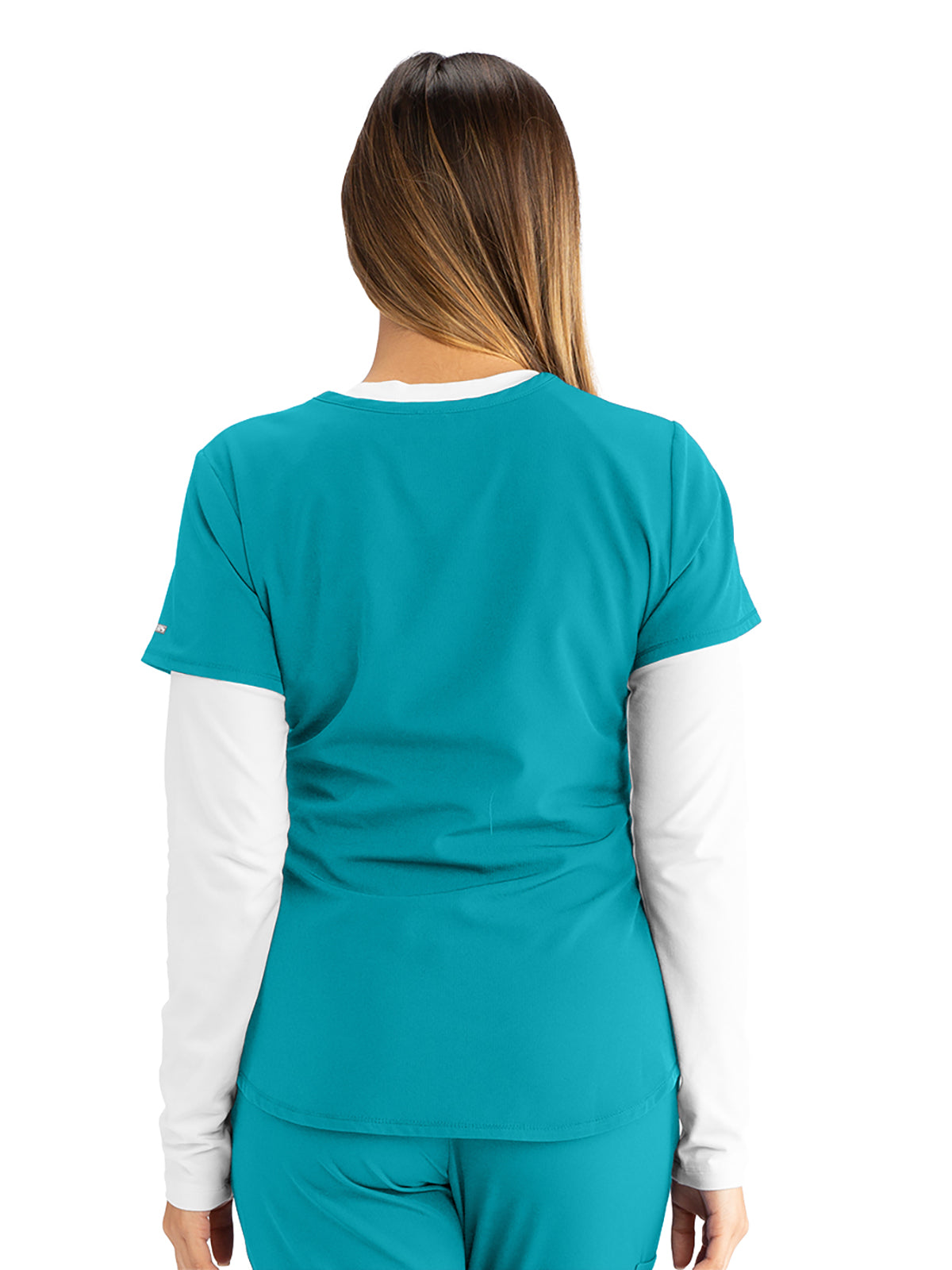 Women's V-Neck Top - SK101 - Teal