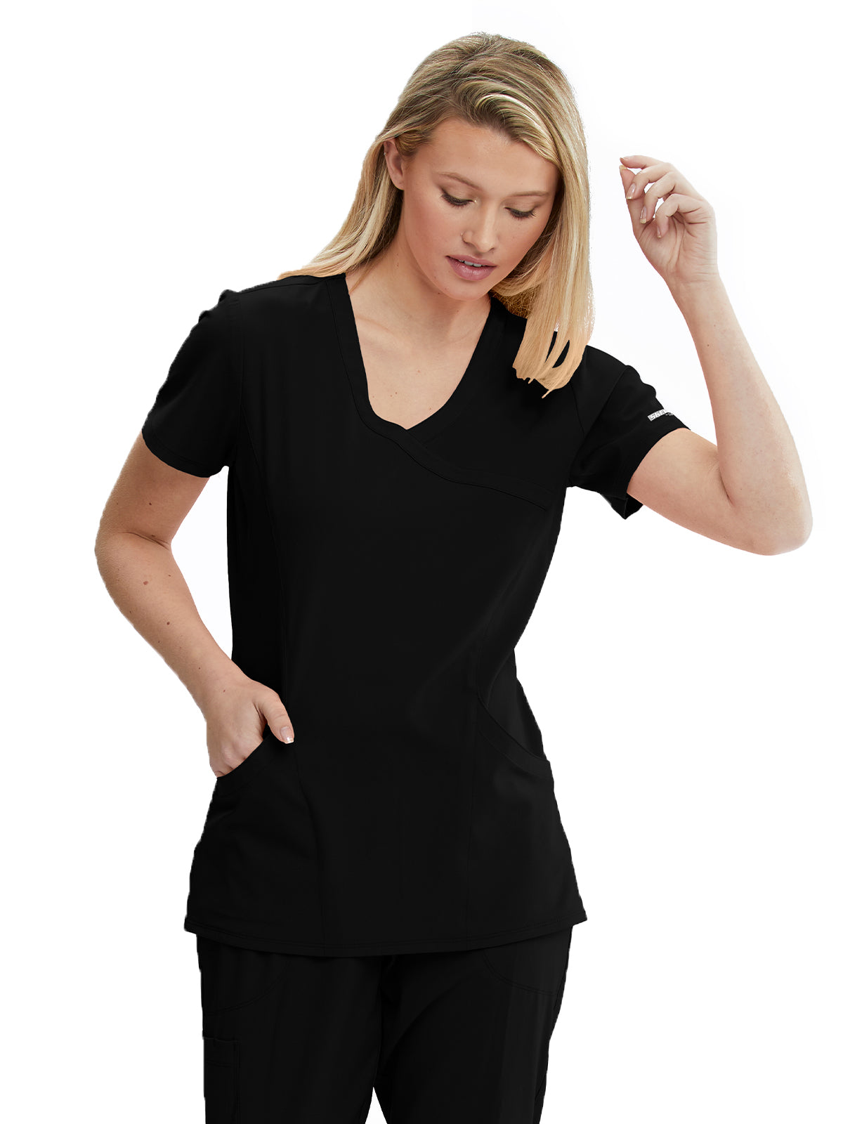 Women's V-Neck Top - SK102 - Black