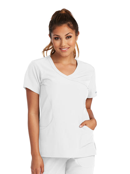 Women's V-Neck Top - SK102 - White