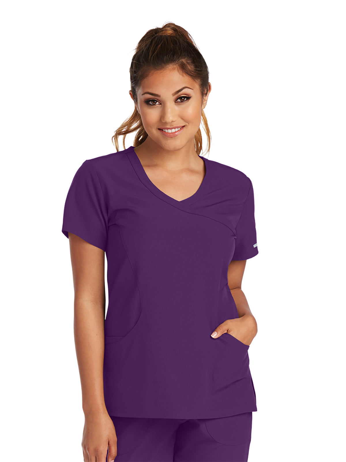 Women's V-Neck Top - SK102 - Eggplant