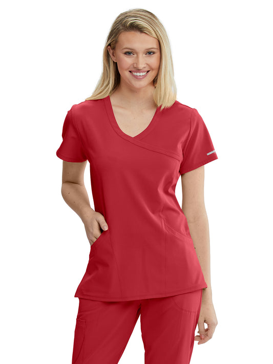 Women's V-Neck Top - SK102 - True Red