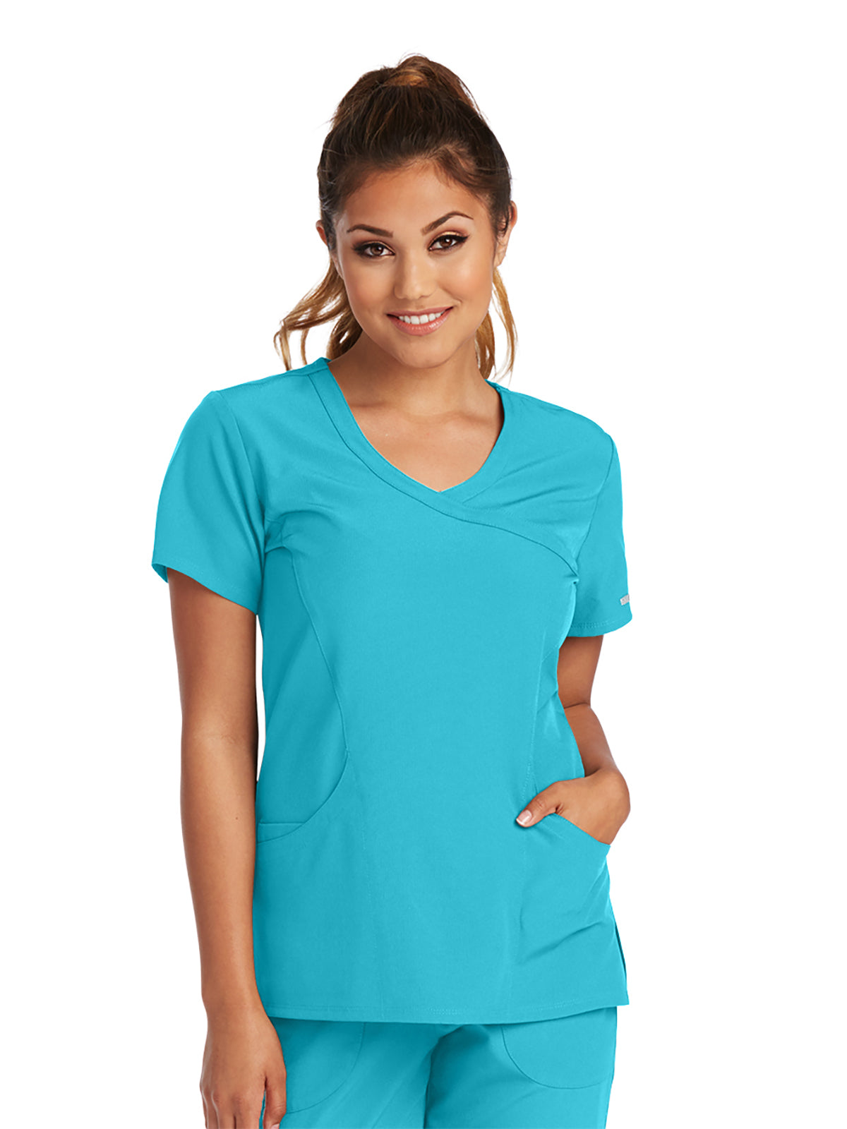 Women's V-Neck Top - SK102 - New Turquoise