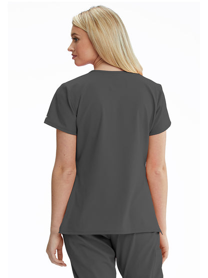 Women's V-Neck Top - SK102 - Pewter