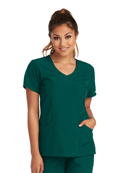 Women's V-Neck Top - SK102 - Hunter Green