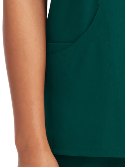 Women's V-Neck Top - SK102 - Hunter Green