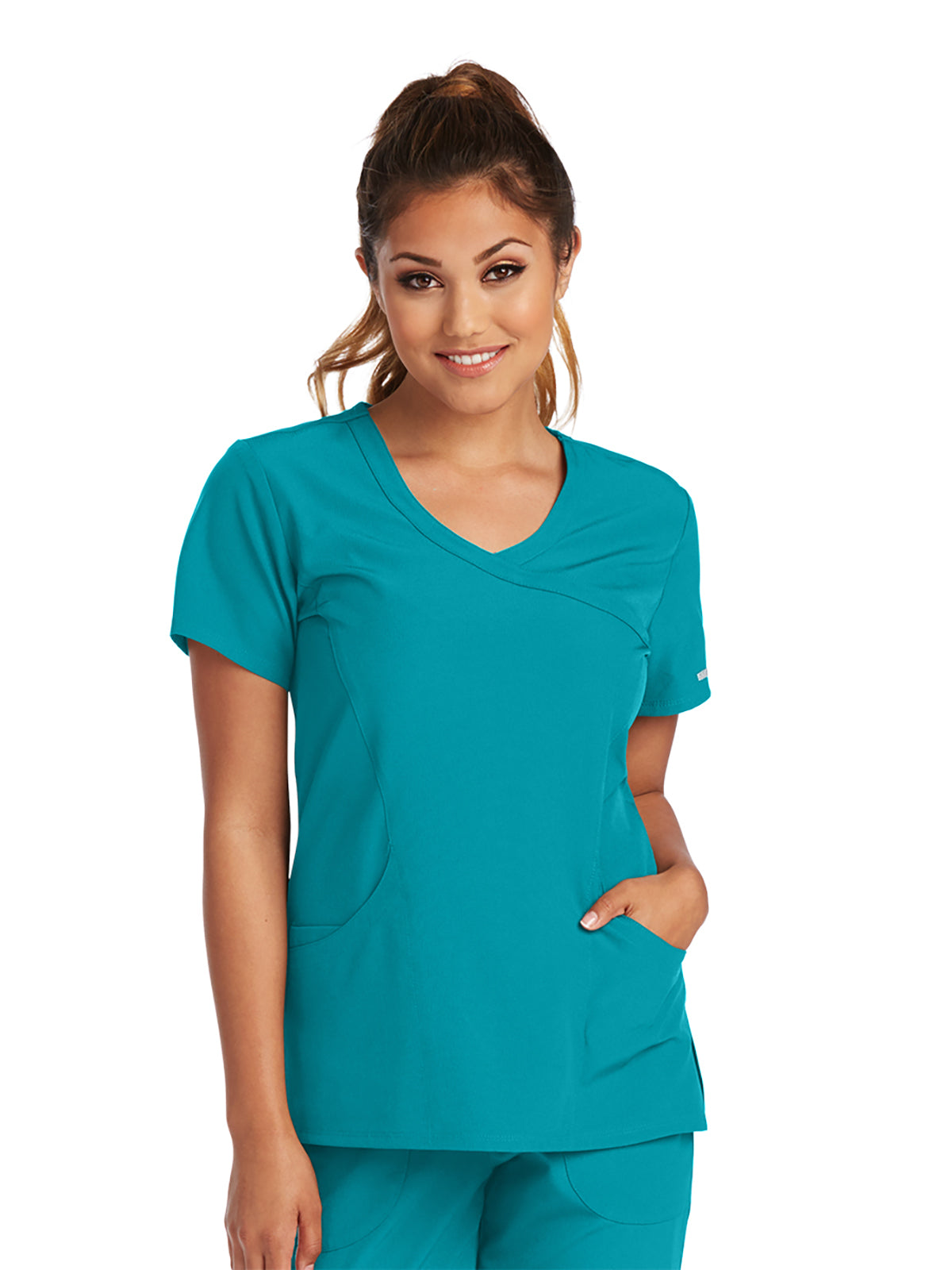 Women's V-Neck Top - SK102 - Teal