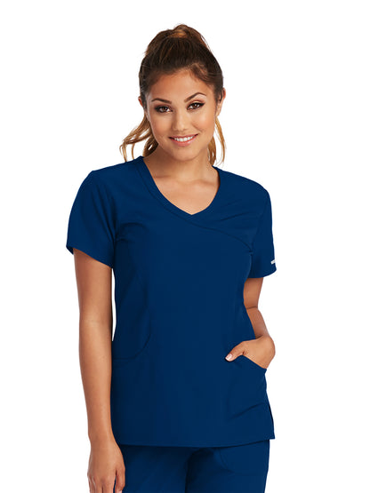 Women's V-Neck Top - SK102 - Navy