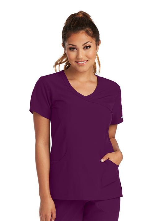 Women's V-Neck Top - SK102 - Wine