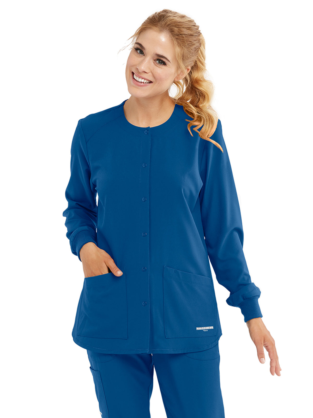 Women's 2-Pocket Scrub Jacket - SK401 - New Royal