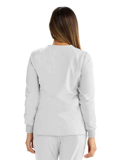 Women's 2-Pocket Scrub Jacket - SK401 - White