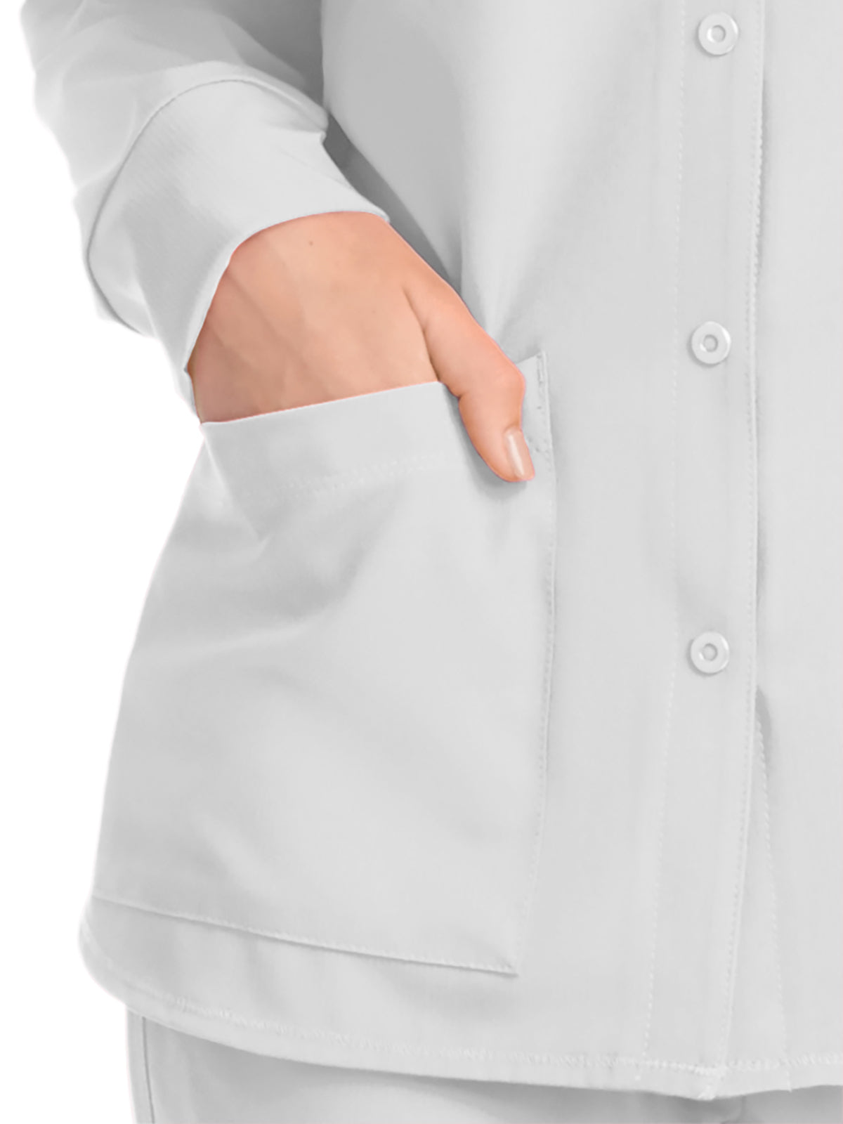 Women's 2-Pocket Scrub Jacket - SK401 - White