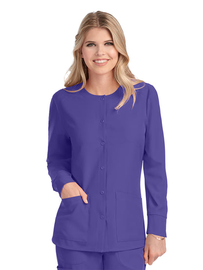 Women's 2-Pocket Scrub Jacket - SK401 - New Grape