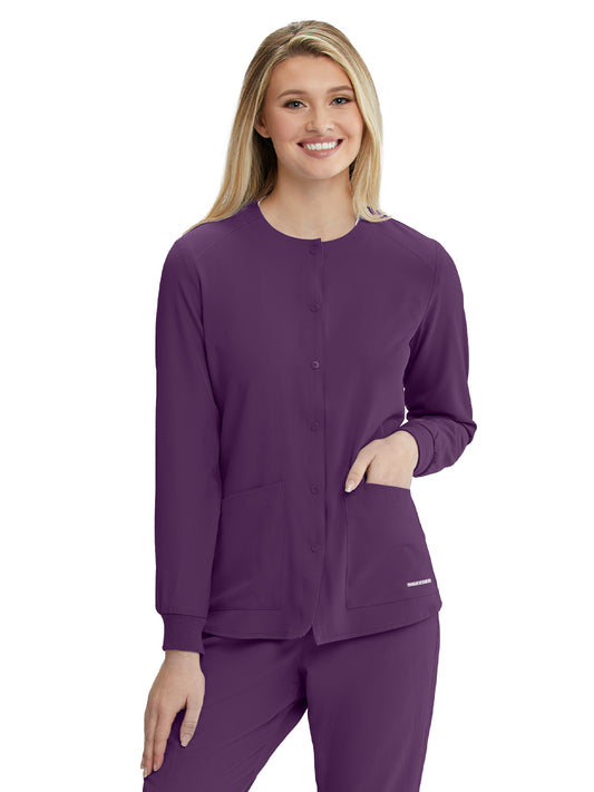 Women's 2-Pocket Scrub Jacket - SK401 - Eggplant