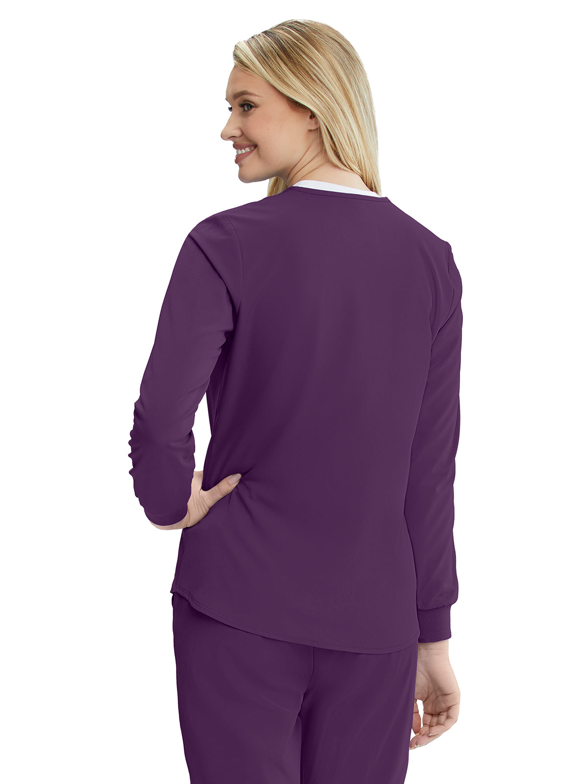 Women's 2-Pocket Scrub Jacket - SK401 - Eggplant