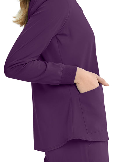 Women's 2-Pocket Scrub Jacket - SK401 - Eggplant