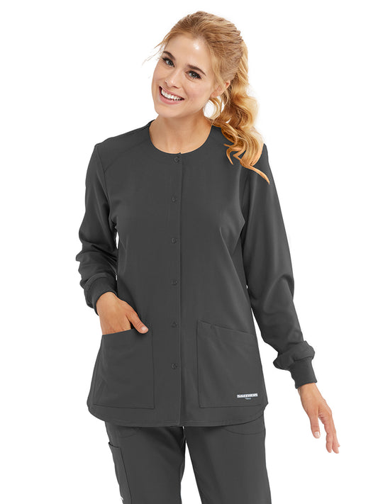 Women's 2-Pocket Scrub Jacket - SK401 - Pewter