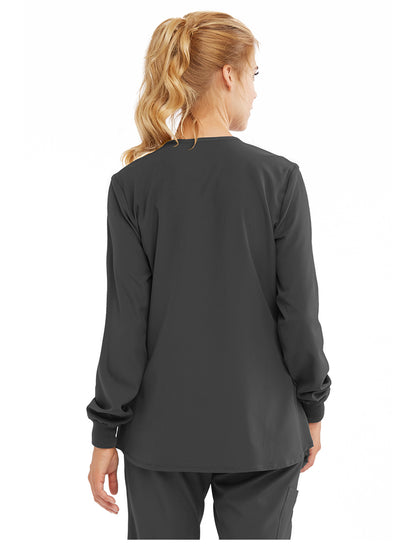 Women's 2-Pocket Scrub Jacket - SK401 - Pewter